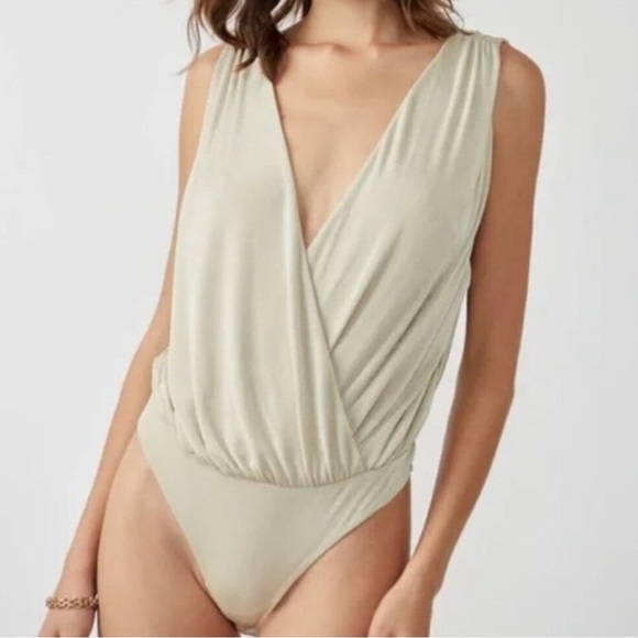 Tops - New! Free People Night Owl Bodysuit Morning *Oat*